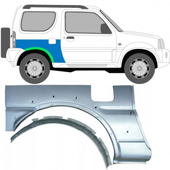 Reperaturka błotnika tylnego do Suzuki Jimny 1998-2018 / Prawa / Zestaw 10233