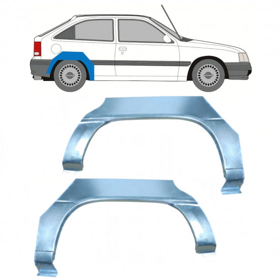 Reperaturka błotnika tylnego do Opel Kadett 1984-1993 / Lewa+Prawa / Zestaw 9726