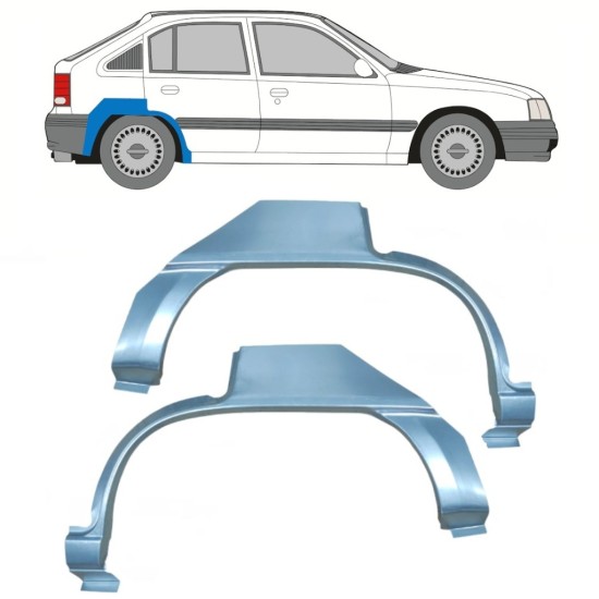 Reperaturka błotnika tylnego do Opel Kadett E Astra 1984-1993 / Lewa+Prawa / Zestaw 16155