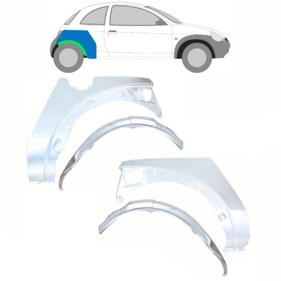 Reperaturka błotnika tylnego wewnętrzna + zewnętrzna do Ford KA 1996-2008 / Zestaw 10777