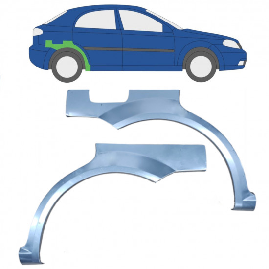 Reperaturka błotnika tylnego do Chevrolet Lacetti 2003-2009 / Lewa+Prawa / Zestaw 9808