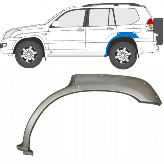 TOYOTA LAND CRUISER 2003-2010 5 DRZWIOWY REPERATURKA BŁOTNIKA TYLNEGO / Z OTWORAMI / LEWA STRONA