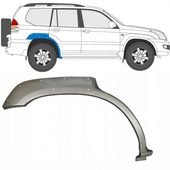 TOYOTA LAND CRUISER 2003-2010 5 DRZWIOWY REPERATURKA BŁOTNIKA TYLNEGO / Z OTWORAMI / PRAWA STRONA