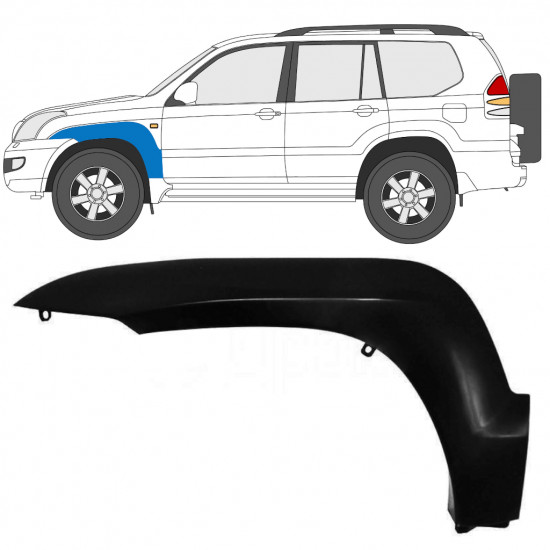 Listwa boczna błotnika przedniego do Toyota Land Cruiser J120 2003-2010 / Lewa 12953