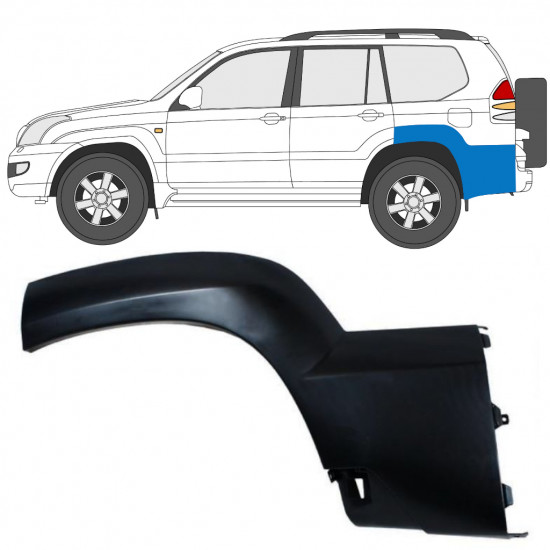 Listwa boczna błotnika tylnego do Toyota Land Cruiser J120 2003-2010 / Lewa 12955