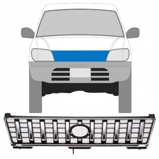 TOYOTA LAND CRUISER 1996-2002 GRILL CHROM