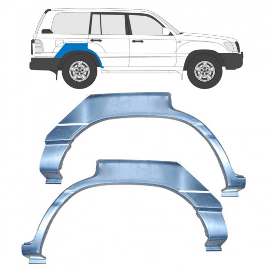 Reperaturka błotnika tylnego do Toyota Land Cruiser 1998-2007 / Lewa+Prawa / Zestaw 9596