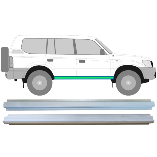 Reperaturka progu wewnętrzna + zewnętrzna do Toyota Land Cruiser J90 1996-2002 / Lewa = Prawa (symetryczny) / Zestaw 14852