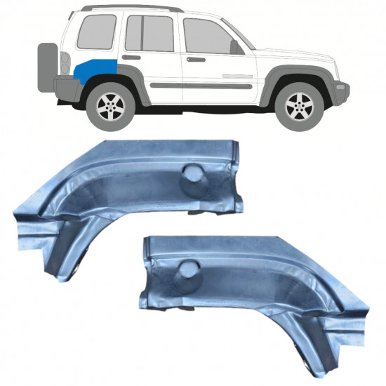 Reperaturka błotnika tylnego część tylna do Jeep Liberty 2001-2008 / Lewa+Prawa / Zestaw 9914