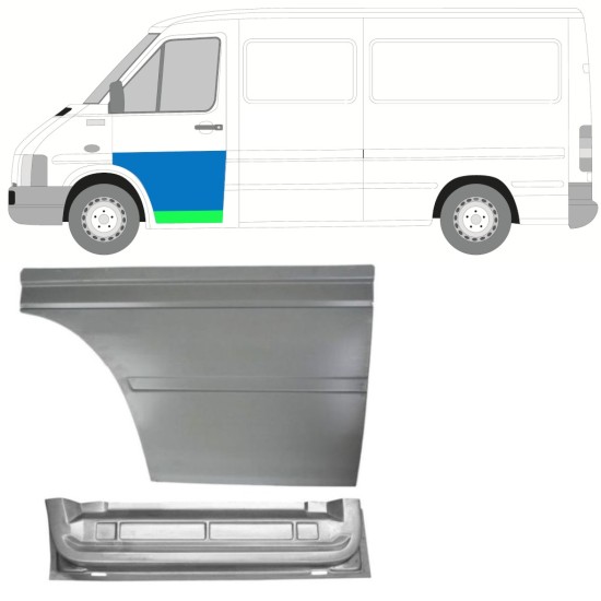 Reperaturka drzwi przednich wewnętrzna + zewnętrzna do Volkswagen LT 1996-2005 / Lewa 16570