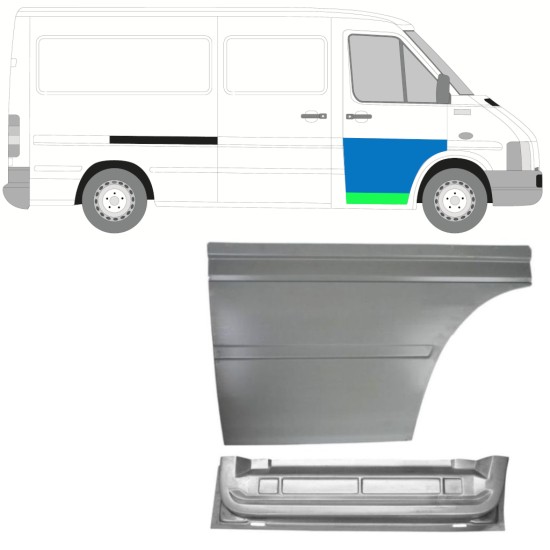 Reperaturka drzwi przednich wewnętrzna + zewnętrzna do Volkswagen LT 1996-2005 / Prawa 16569