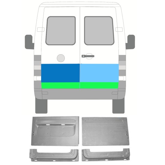 Reperaturka drzwi tylnych do Volkswagen LT 1996-2005 / Lewa+Prawa / Zestaw 16586