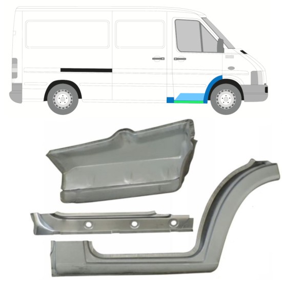 Reperaturka progu wewnętrzna + błotnika + stopnia przedniego do Volkswagen LT 1996-2005 / Prawa 16573