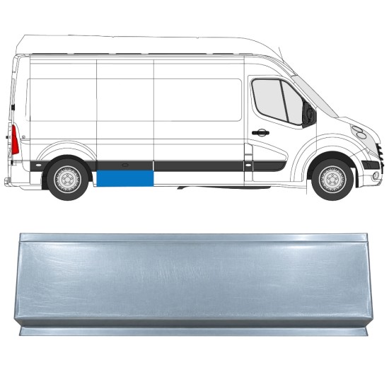 Reperaturka błotnika tylnego część przednia do Renault Master 2010-2024 / Lewa = Prawa (symetryczny) 17293