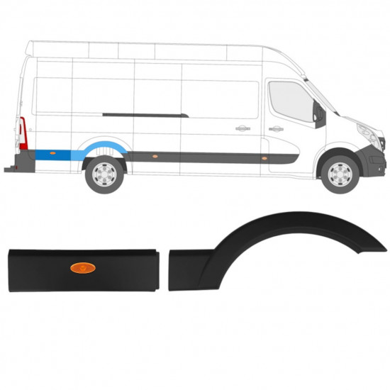 Listwa boczna do Renault Master 2010- / Prawa / Zestaw 10922