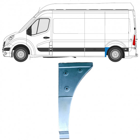 Reperaturka błotnika tylnego część przednia do Renault Master 2010- / Lewa 12849
