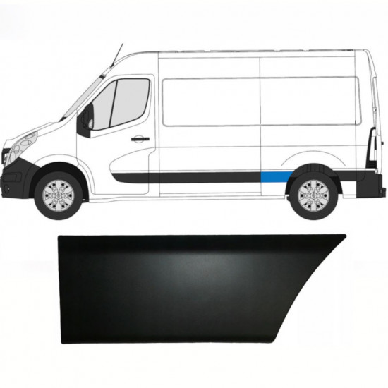 RENAULT MASTER 2010- KRÓTKI TYLNY BŁOTNIK LISTWA BOCZNA / LEWA STRONA