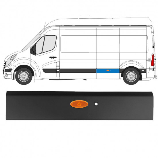 RENAULT MASTER 2010- LISTWA BOCZNA DŁUGI PDC Z LAMPA / LEWA STRONA