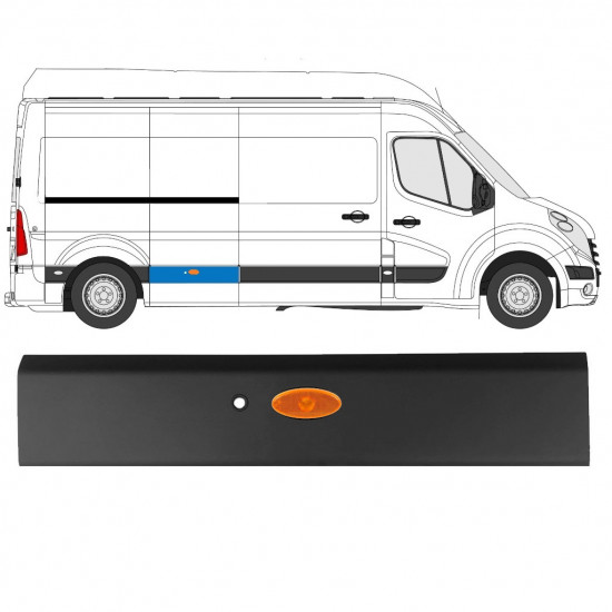 RENAULT MASTER 2010- LISTWA BOCZNA DŁUGI PDC Z LAMPA / PRAWA STRONA