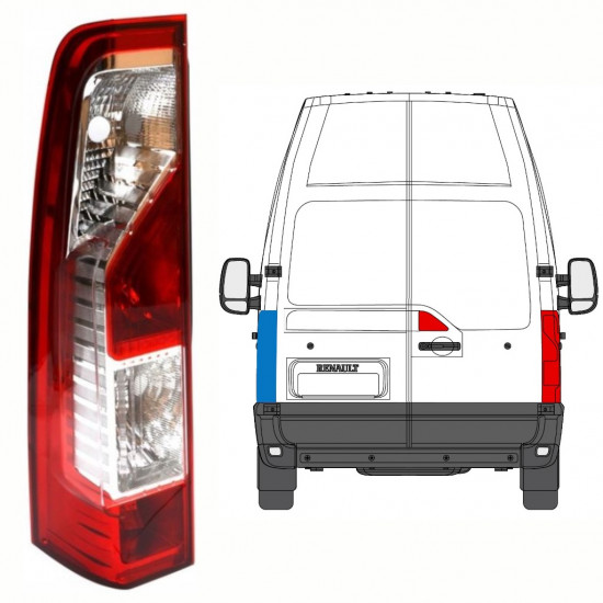 RENAULT MASTER 2010- TYLNY LAMPA / LEWA STRONA