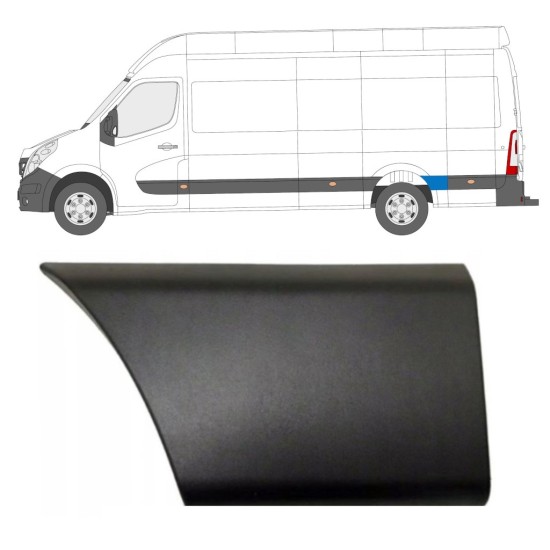 Listwa boczna błotnika tylnego za kołem do Opel Movano 2010-2021 / Lewa 16664