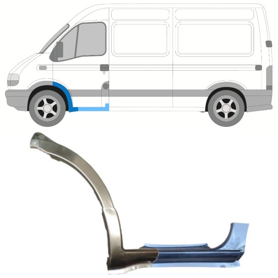 Reperaturka progu + nadkola przedniego do Renault Master 1998-2010 / Lewa / Zestaw 15367