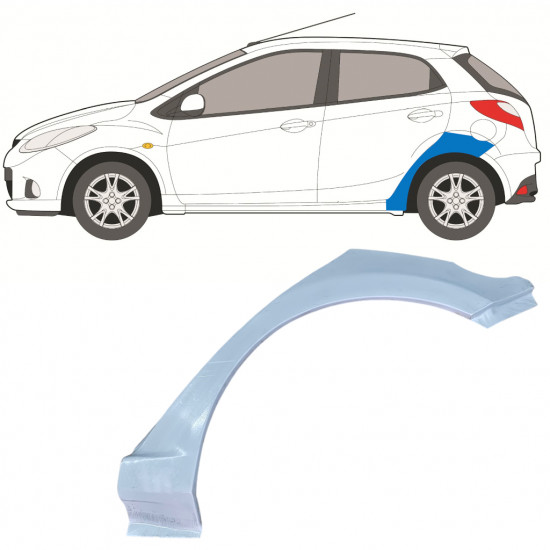 Reperaturka błotnika tylnego do Mazda 2 2007-2014 / Lewa 12640