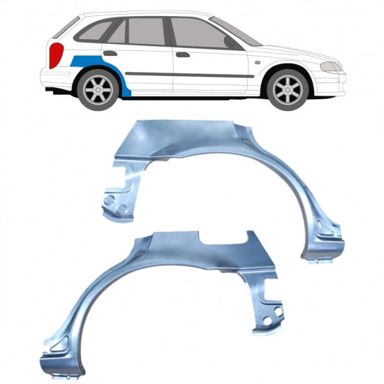 Reperaturka błotnika tylnego do Mazda 323F 1998-2004 / Lewa+Prawa / Zestaw 9166