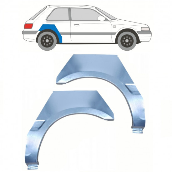 Reperaturka błotnika tylnego do Mazda 323 BG 1989-1994 / Lewa+Prawa / Zestaw 9853