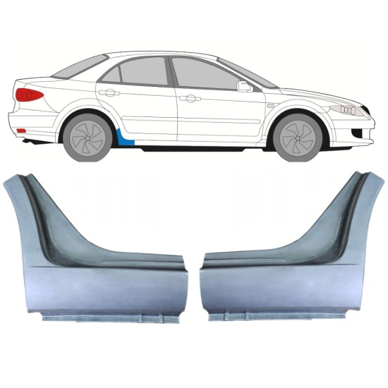 Reperaturka zakończenia progu do Mazda 6 GG GY 2002-2007 / Lewa+Prawa / Zestaw 9989