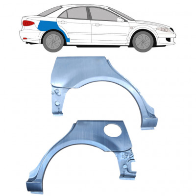 Reperaturka błotnika tylnego do Mazda 6 2002-2008 / Lewa+Prawa / HATCHBACK / Zestaw 9165