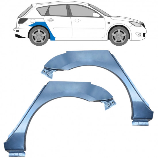 Reperaturka błotnika tylnego do Mazda 3 BK 2003-2009 / Lewa+Prawa / Zestaw 10528