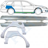 Reperaturka progu + błotnika tylnego do Mazda 6 GG GY 2002-2007 / Lewa+Prawa / COMBI / Zestaw 10538