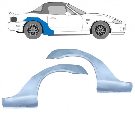 Reperaturka błotnika tylnego do Mazda MX-5 1998-2005 NB / Lewa+Prawa / Zestaw 9664