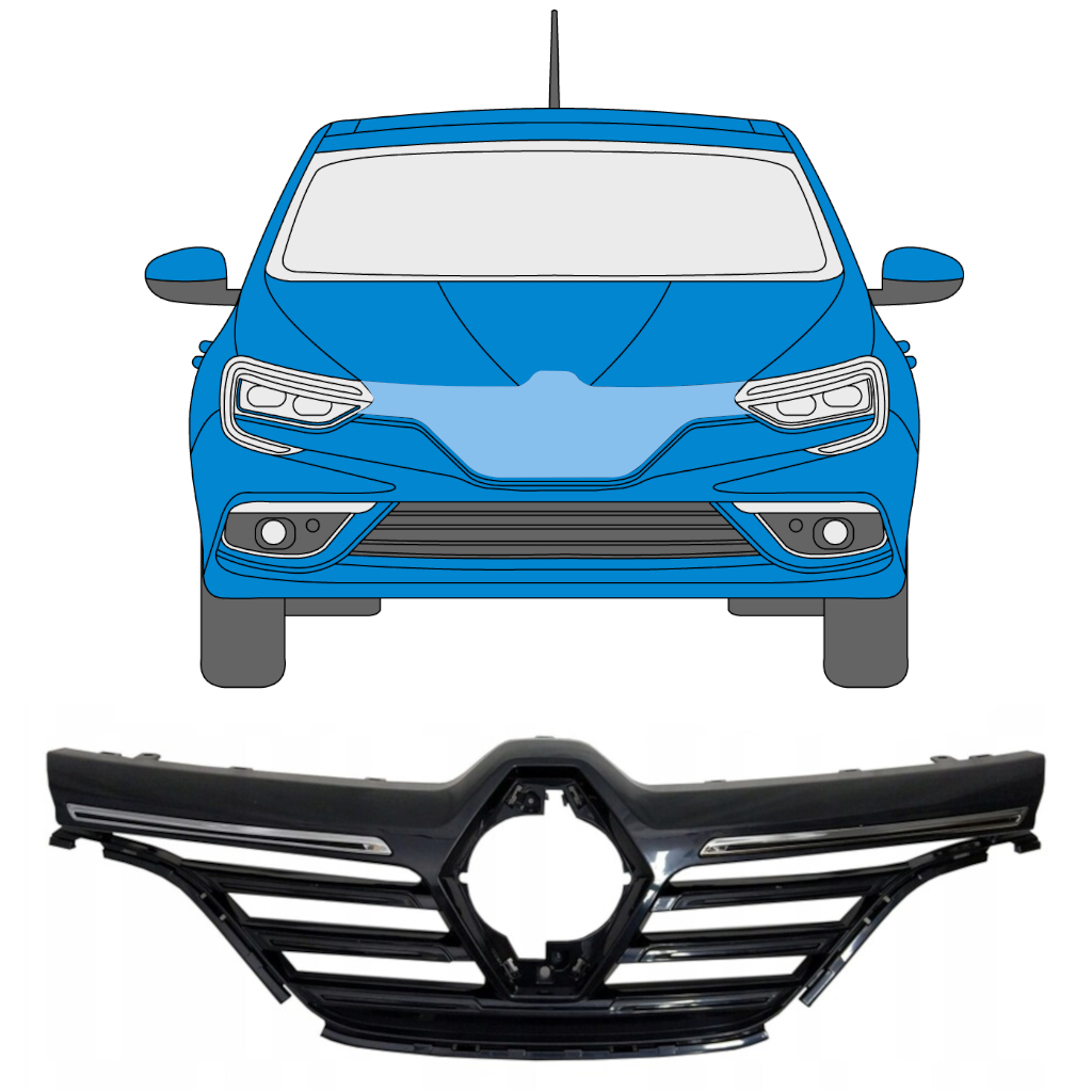 Grill do Renault Megane 2016- 7541