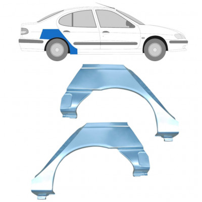 Reperaturka błotnika tylnego do Renault Megane Classic 1995-2003 / Lewa+Prawa / Zestaw 10602