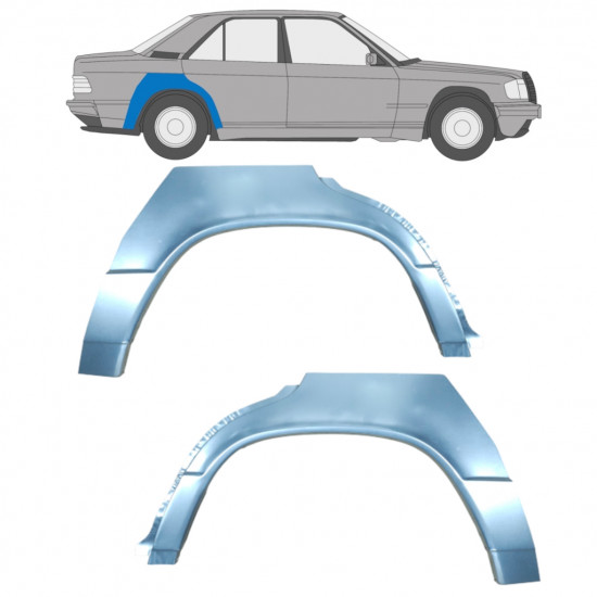 Reperaturka błotnika tylnego do Mercedes 190 1982-1993 / Lewa+Prawa / Zestaw 9506