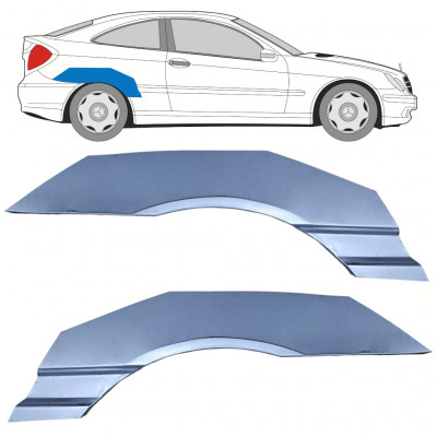 Reperaturka błotnika tylnego do Mercedes CL203 2000-2008 / Lewa+Prawa / Zestaw 10592