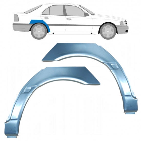 Reperaturka błotnika tylnego do Mercedes C-class 1993-2001 / Lewa+Prawa / Zestaw 10414