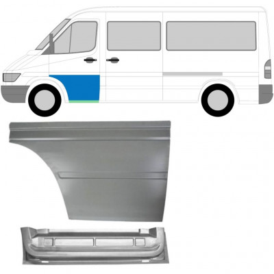 MERCEDES SPRINTER 1995-2006 REPERATURKA DRZWI PRZEDNICH PANEL NAPRAWCZY / WEWNĘTRZNY + ZEWNĘTRZNY / LEWA STRONA