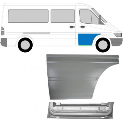 MERCEDES SPRINTER 1995-2006 REPERATURKA DRZWI PRZEDNICH PANEL NAPRAWCZY / WEWNĘTRZNY + ZEWNĘTRZNY / PRAWA STRONA