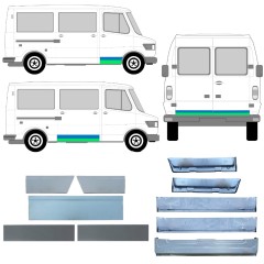 Reperaturka drzwi wewnętrzna + zewnętrzna do Mercedes T1 207-410 1977-1995 / Lewa+Prawa / Zestaw 12635