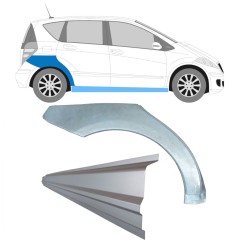Reperaturka progu + błotnika tylnego do Mercedes A-Class W169 2004-2012 / Prawa / Zestaw 11314