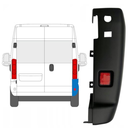 Narożnik zderzaka tylnego 180 stopni do Opel Movano 2021-2026 / Prawa 16036