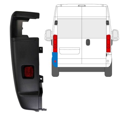 Narożnik zderzaka tylnego 270 stopni do Opel Movano 2021-2026 / Lewa 15798