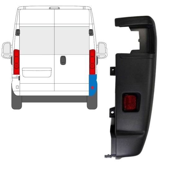 Narożnik zderzaka tylnego 270 stopni do Opel Movano 2021-2026 / Prawa 15795