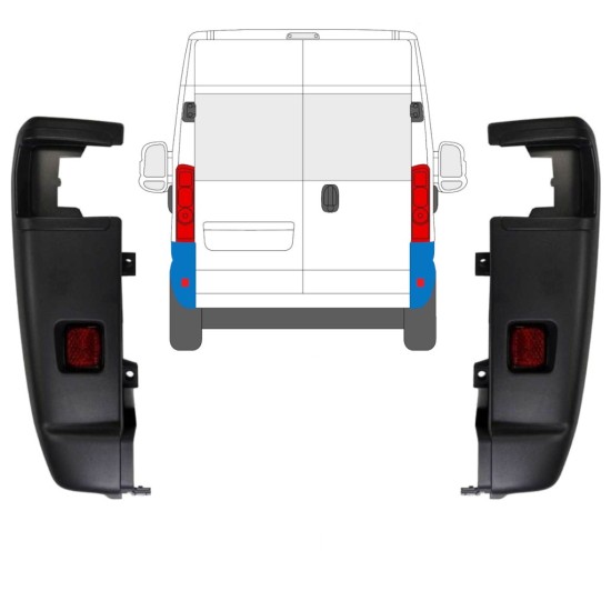 Narożnik zderzaka tylnego 270 stopni do Opel Movano 2021-2026 / Lewa+Prawa / Zestaw 15797