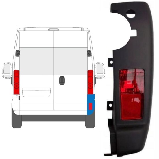 Narożnik zderzaka tylnego z lampą do Opel Movano 2021-2026 / Prawa / Zestaw 15794