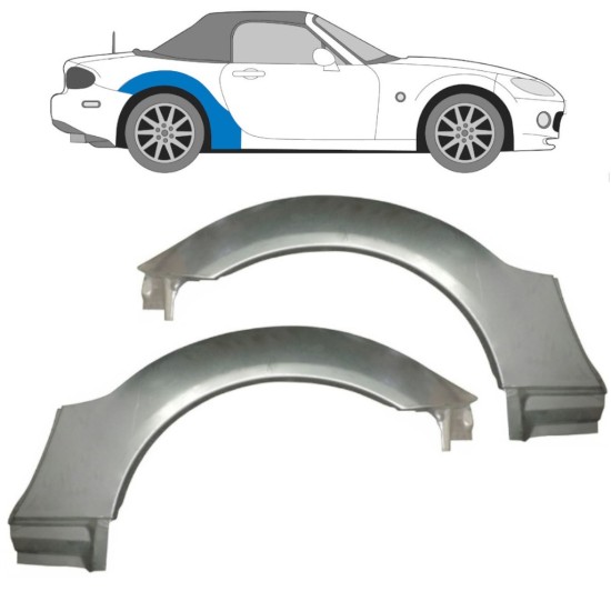 Reperaturka błotnika tylnego do Mazda MX-5 2005-2015 / Lewa+Prawa / Zestaw 16145