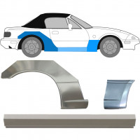 Reperaturka progu + błotnika przedniego + błotnika tylnego do Mazda MX-5 1989-1998 / Prawa / Zestaw 12580